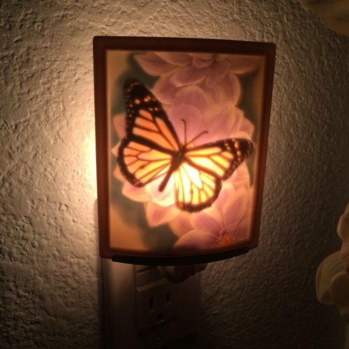 butterfly ceramic nightlight