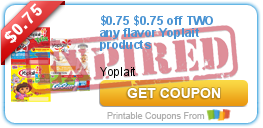 $0.75 off TWO any flavor Yoplait products