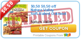 $0.50 off Nature Valley Soft-Baked Oatmeal Squares